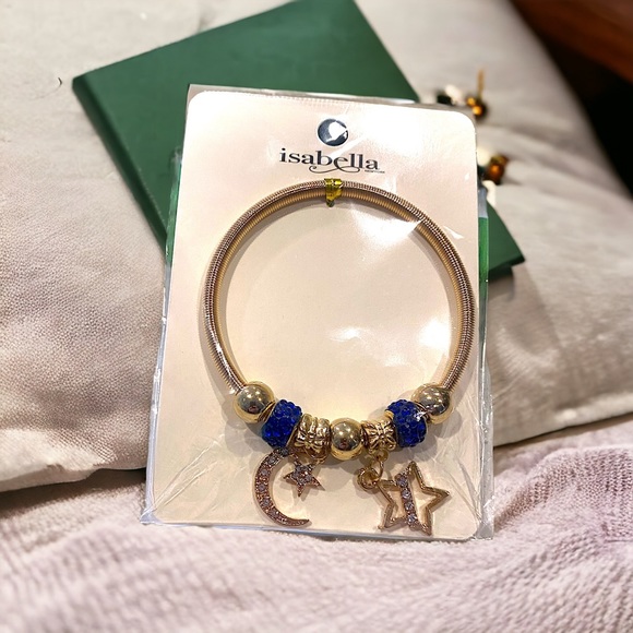 New Moon & Star Dangle Charm Bracelet/Bangle. Pick you color ❤️💙 - Picture 4 of 7